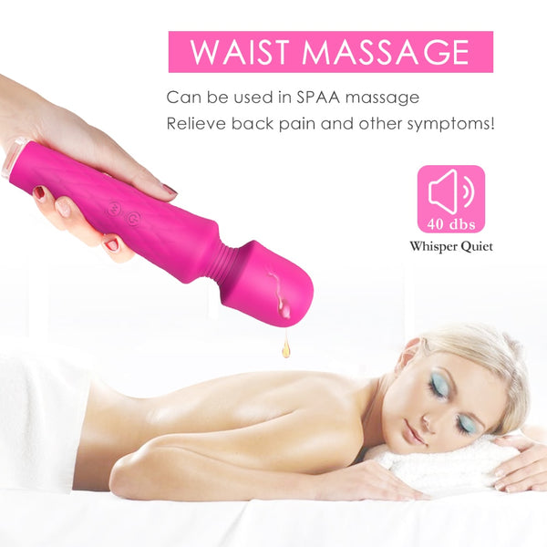 7*4 Modes 7-Color Light Base Wand Massager Handle Without Vibration