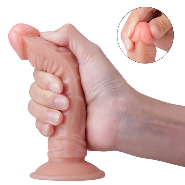 6.1 Inch Realistic Veined Dildo Without Scrotum For Anal Beginners