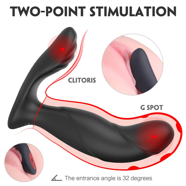 Two Point Stimulation Prostate Massager 9 Speeds Anal Vibrator