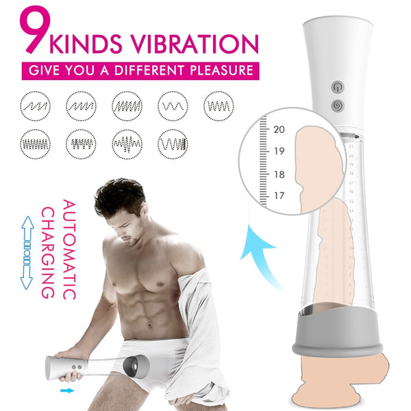 2 IN 1 Detachable Male Masturbation Cup Automatic 9-Suction Enlarger
