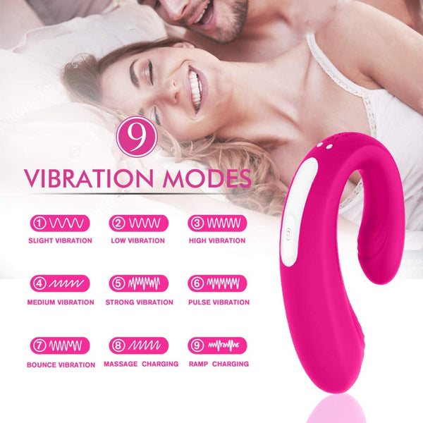 Remote Control Couples Vibrator 9-Mode Clitoris G Spot Anal Stimulator