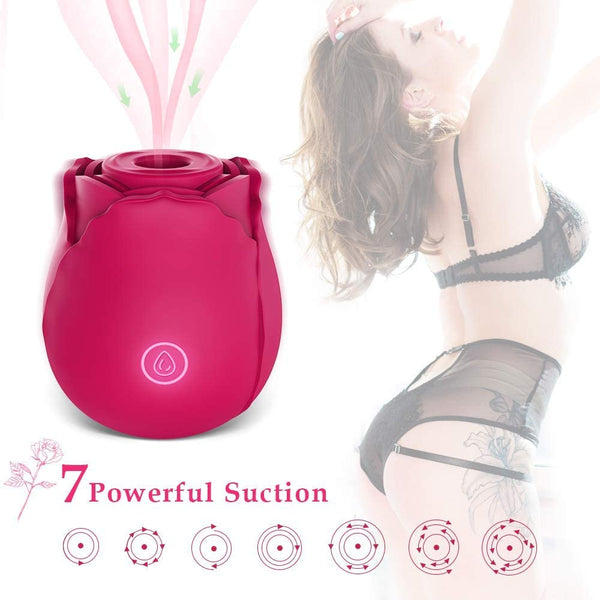 Rose Clitoral Sucking Vibrator for Women with 7 Intense Suction