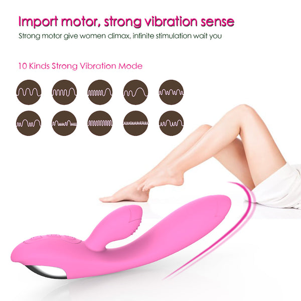 10 Strong Vibration Modes G Spot Rabbit Vibrator Soft Clit Stimulator
