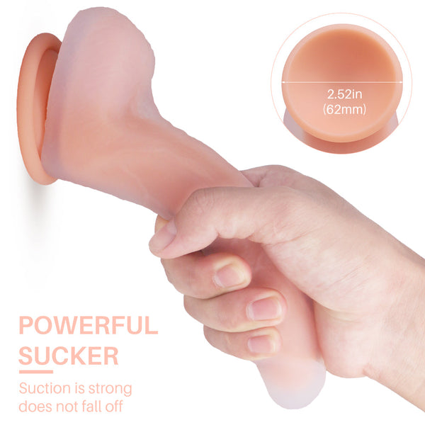 7.68 Inch Silicone Soft Flexible Realistic Dildo With The Keel