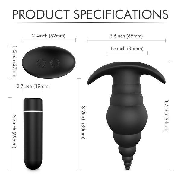 9-Mode Wareable Beads Anal Massager Wireless with Removable Bullet