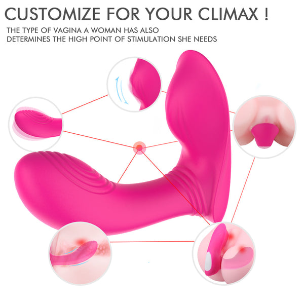 2*9 Modes Clitoris Sliding G Spot Flapping Panty Vibrator with Remote