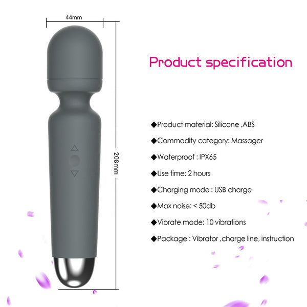 10 Speeds Silicone Power Personal Body Wand Massager for Women & Men