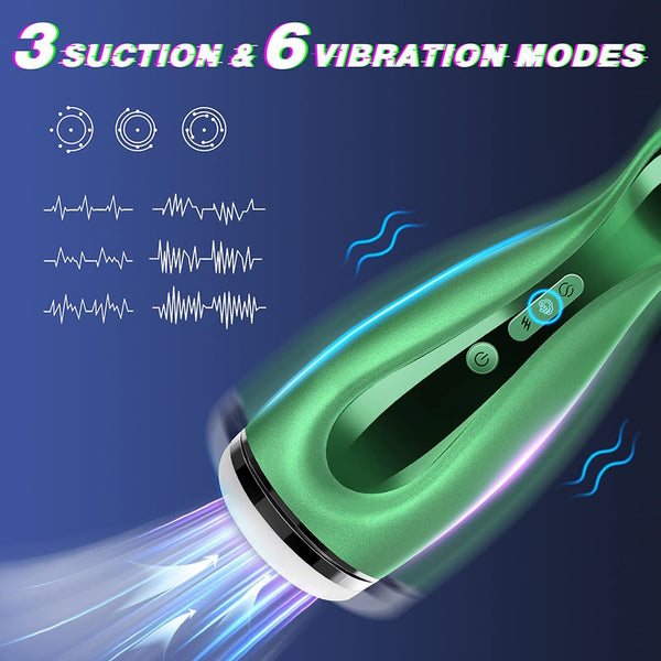 Automatic Male Masturbator Cup One-Click Climax 3 Suction 6 Vibration