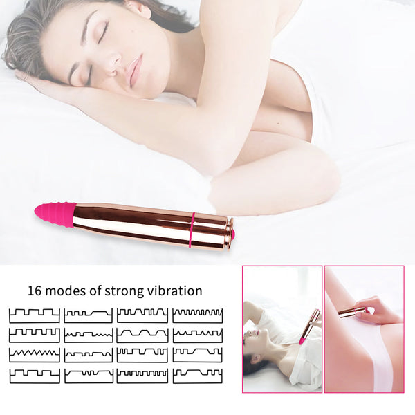 Bullet Vibrator 16 Vibrations with Spiral pattern Tip for Stimulation