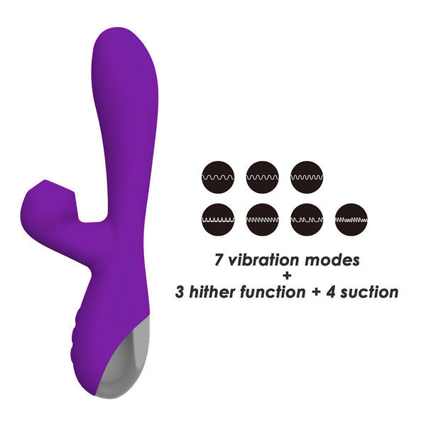 Clitoral Rabbit Vibrator with 7 Vibrating 3 Hitting 7 Sucking Modes