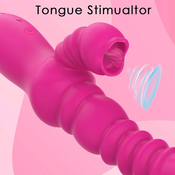 Powerful Thrusting G Spot Clitoral Licking Vibrator 7 Vibrations & 3 Pulsations