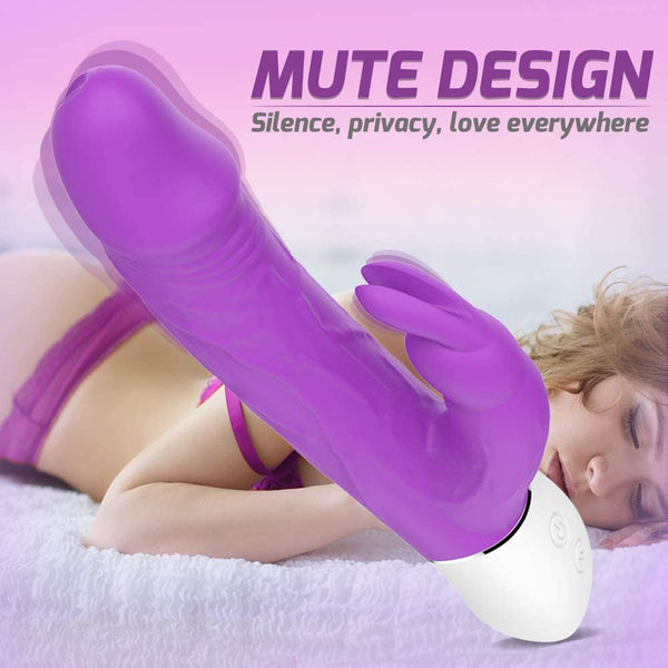 Silicone Realistic Dildo Rabbit Vibrator with 9 Strong Vibrations
