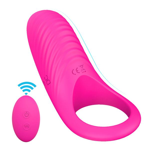 Remote Control 9-Speed Silicone Penis Cock Ring Couple Vibrator