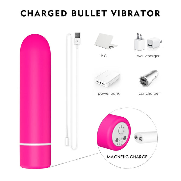 9 Vibration Modes Detachable Bullet Clitoral Licking Vibrator Massager