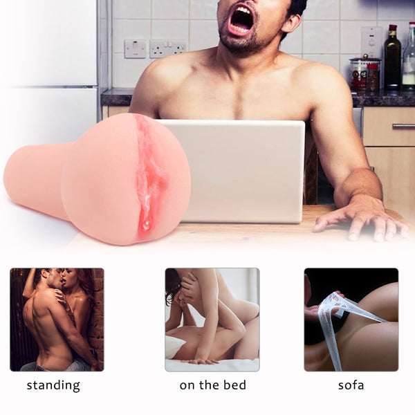Ultra Soft Lifelike Labia Male Masturbator 3D Realistic Suck Vagina