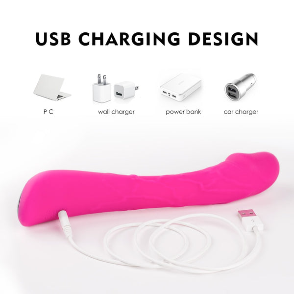9 Modes Bendable Realistic Penis G-Spot Vibrator with Colorful Lights