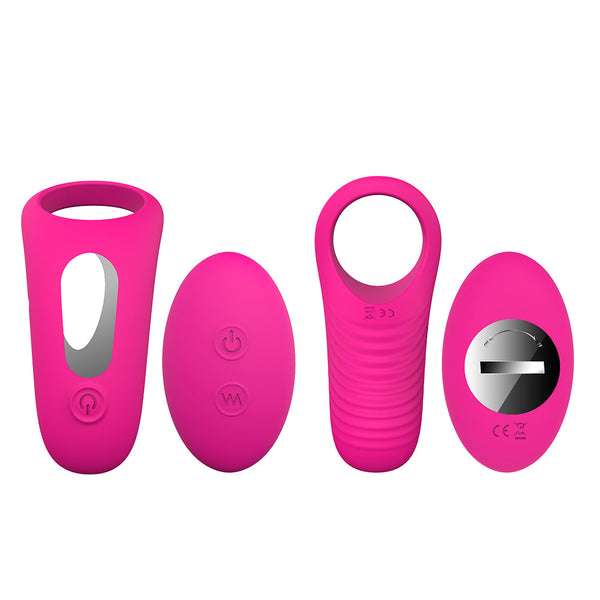Remote Control 9-Speed Silicone Penis Cock Ring Couple Vibrator