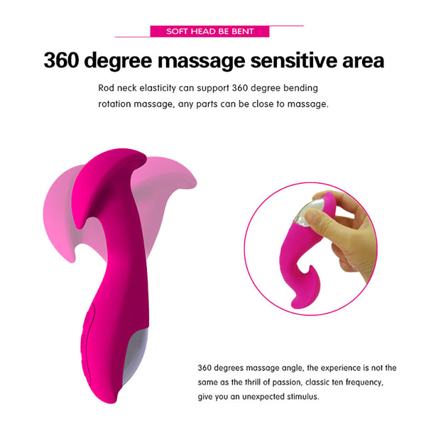 Soft Silicone Wand Massager 10 Vibrations Sensitive Part Stimulation