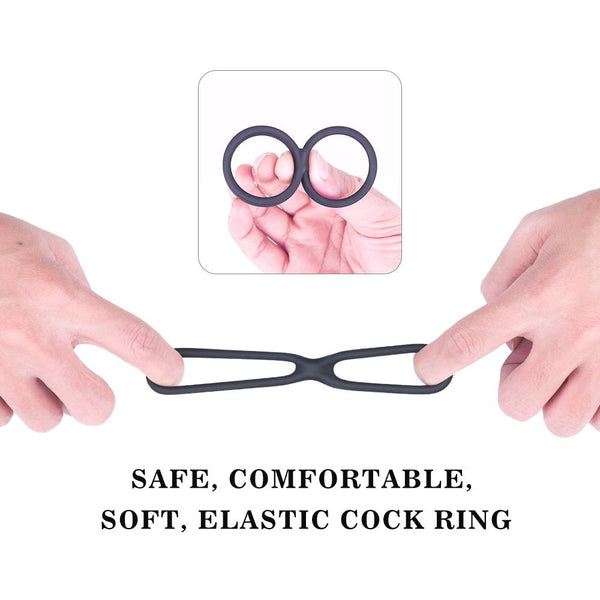 Silicone Dual Penis Ring Premium Stretchy Erection Enhancing Sex Toy