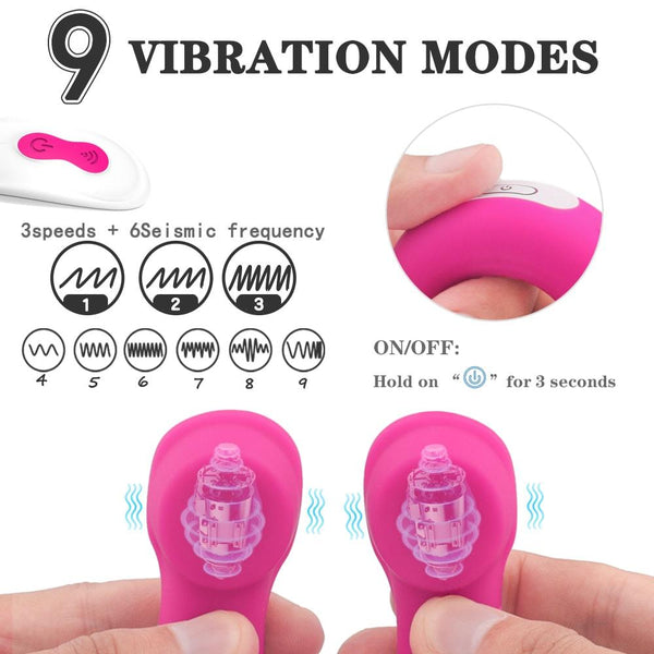 Headset Shape Silicone Penis Ring Vibrator Remote Control 9 Vibrations