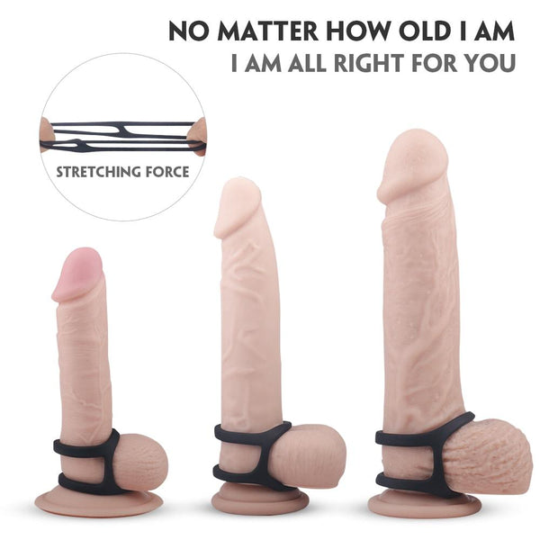 Longer Harder Silicone Dual Penis Ring Erection Enhancing Sex Toy