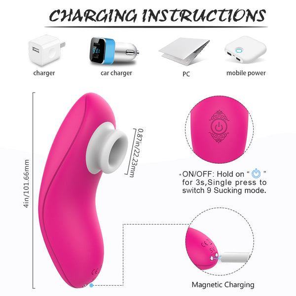 Clitoral Sucking Vibrator Nipple Clit Stimulator 9 Suction Patterns